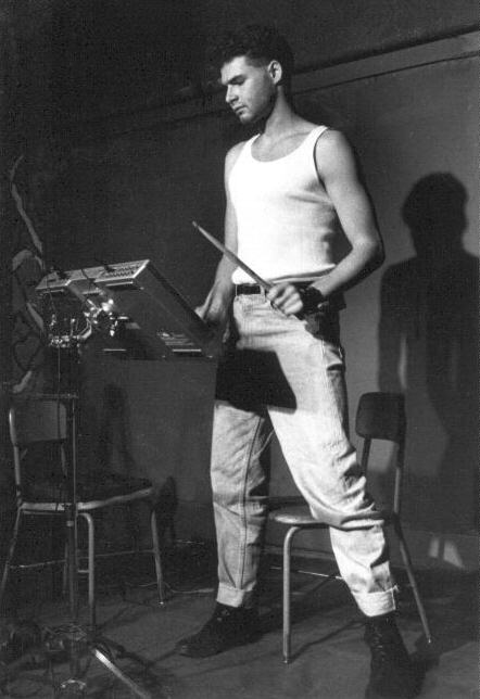 Joel on drums at Perseus Opera House, 1992